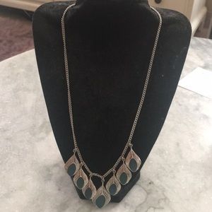 Lucky Brand Silver And Turquoise Necklace